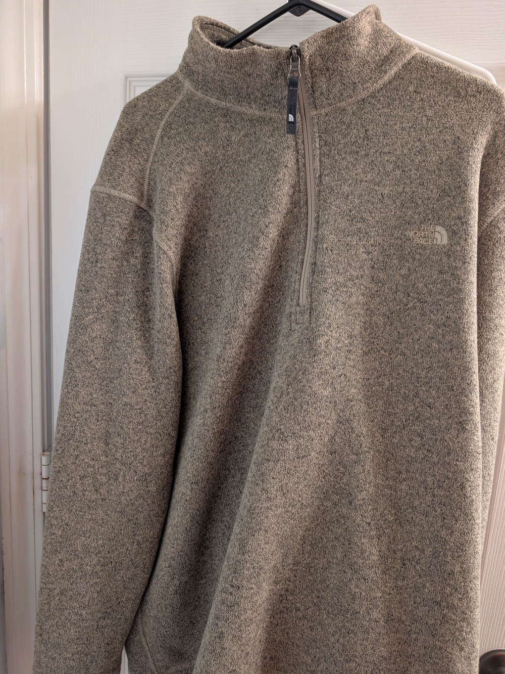 The North Face Men’s Heathered Tan Quarter-Zip Fleece Pullover XL